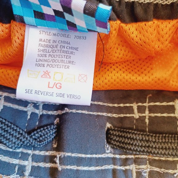 🎀 3/$30 NWT! Ripzone Boy's L Swim Trunks Orange /Grey Combo (3753) - Picture 8 of 11